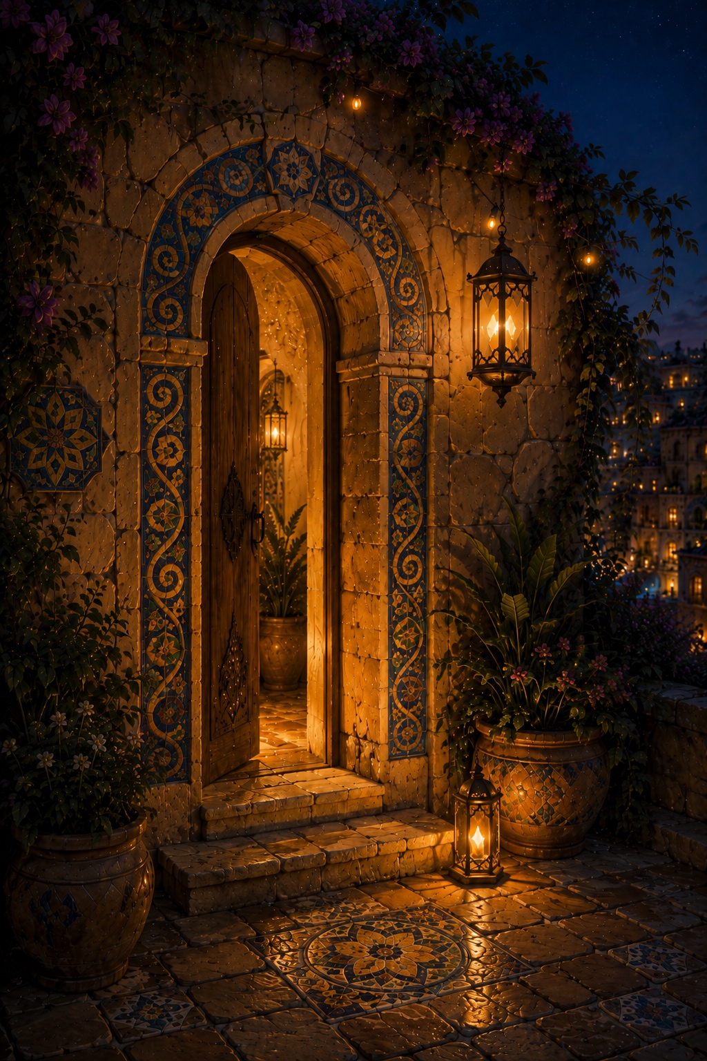 A vertical view of San Lirio terraces and light